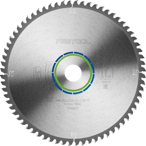 Panza de ferastrau ALUMINIUM/PLASTICS HW 260×2,4×30 TF68