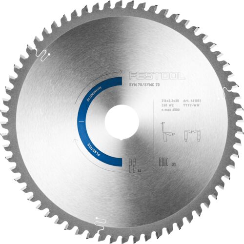 Panza de ferastrau ALUMINIUM/PLASTICS HW 216×2,3×30 W60